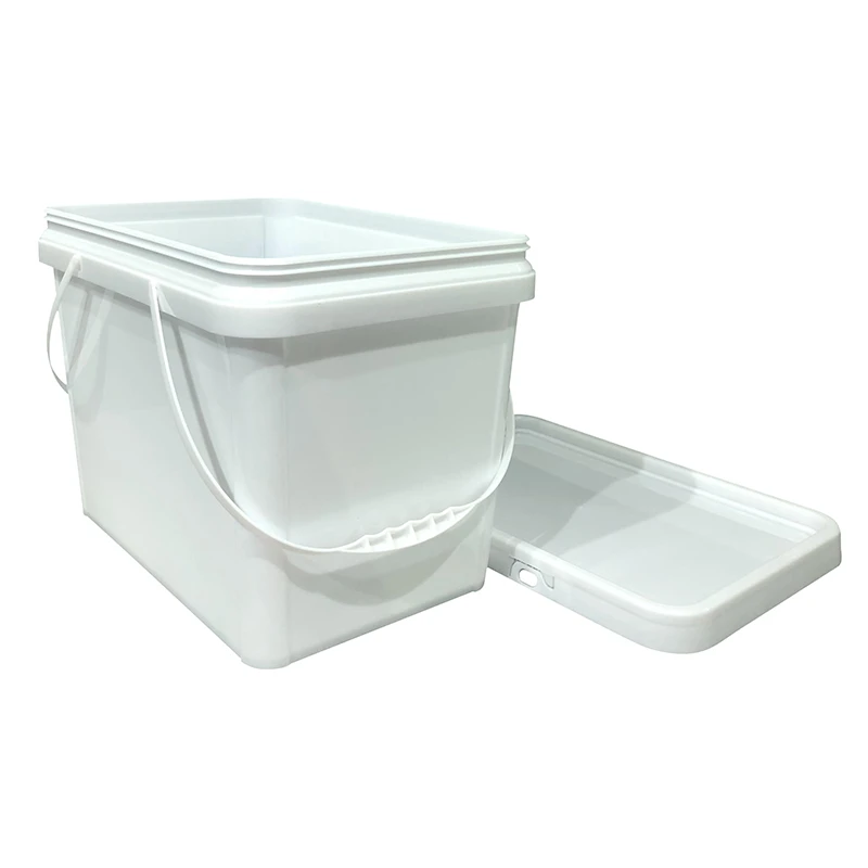 20L ferningur plastfötur með loki